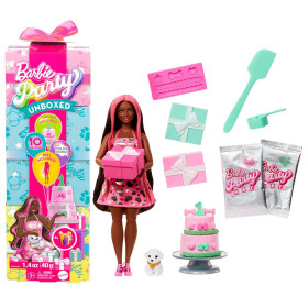 Barbie Party Unboxed Muñeca Roja