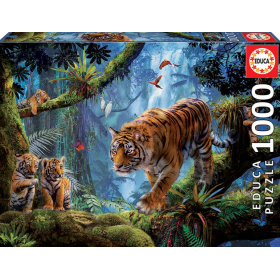 Puzzle Tigres En El Árbol 1000 Pzs De Educa