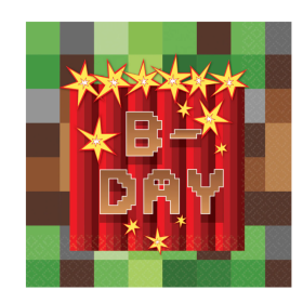 Servilleta Pequeñas Minecraft 25x25 Cm De Party