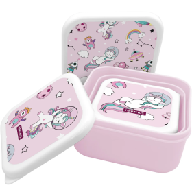 Fiambrera Infantil Triple Unicornios