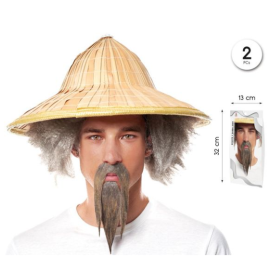 Set Bigote Y Barba Gris