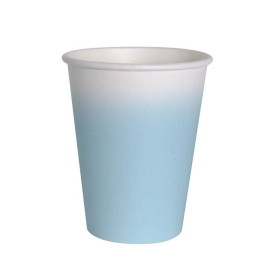 8 Vasos Azul Pastel Compostables
