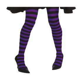 Medias Rayas Lilas y Negras Adulto